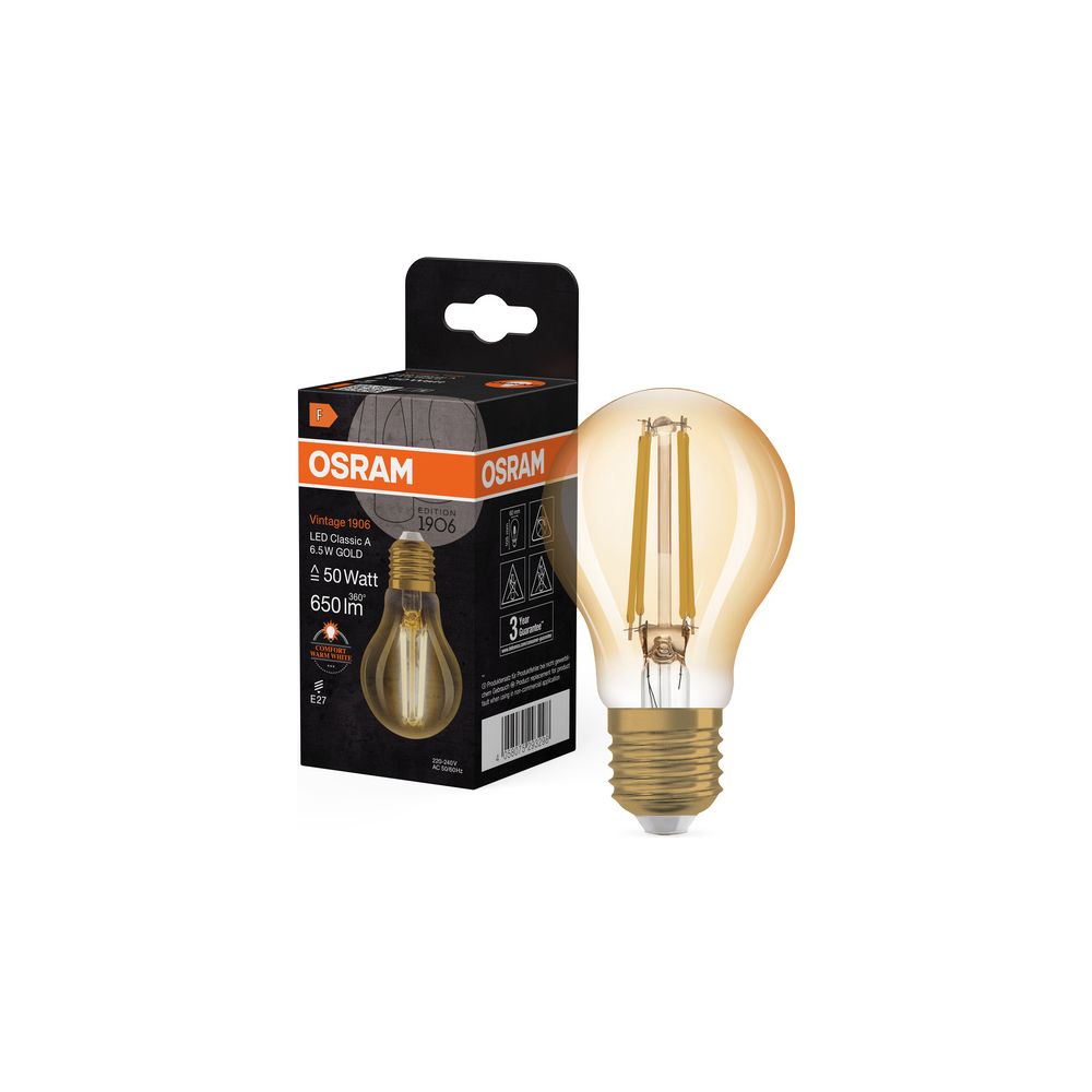 Ledvance LED-Filamentlampe Vintage 1906 Classic A, 6,5W, 650lm, 2400K, E27, Gla... LEDVANCE-4058075293298 4058075293298 (Abb. 5)