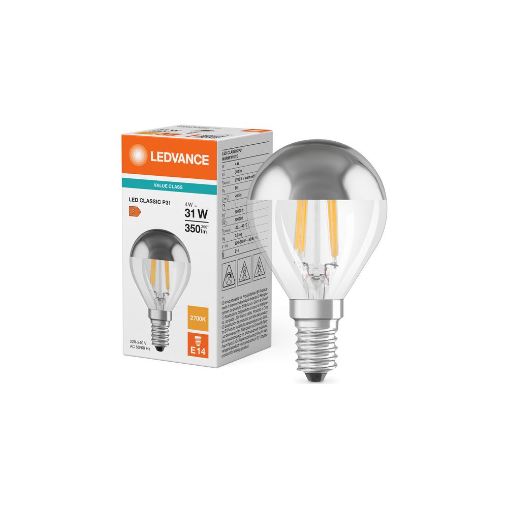 Ledvance LED-Lampe Classic P 31 Filament Mirror, 4W, 350lm, 2700K, E14, 45x77mm... LEDVANCE-4099854070037 4099854070037 (Abb. 7)