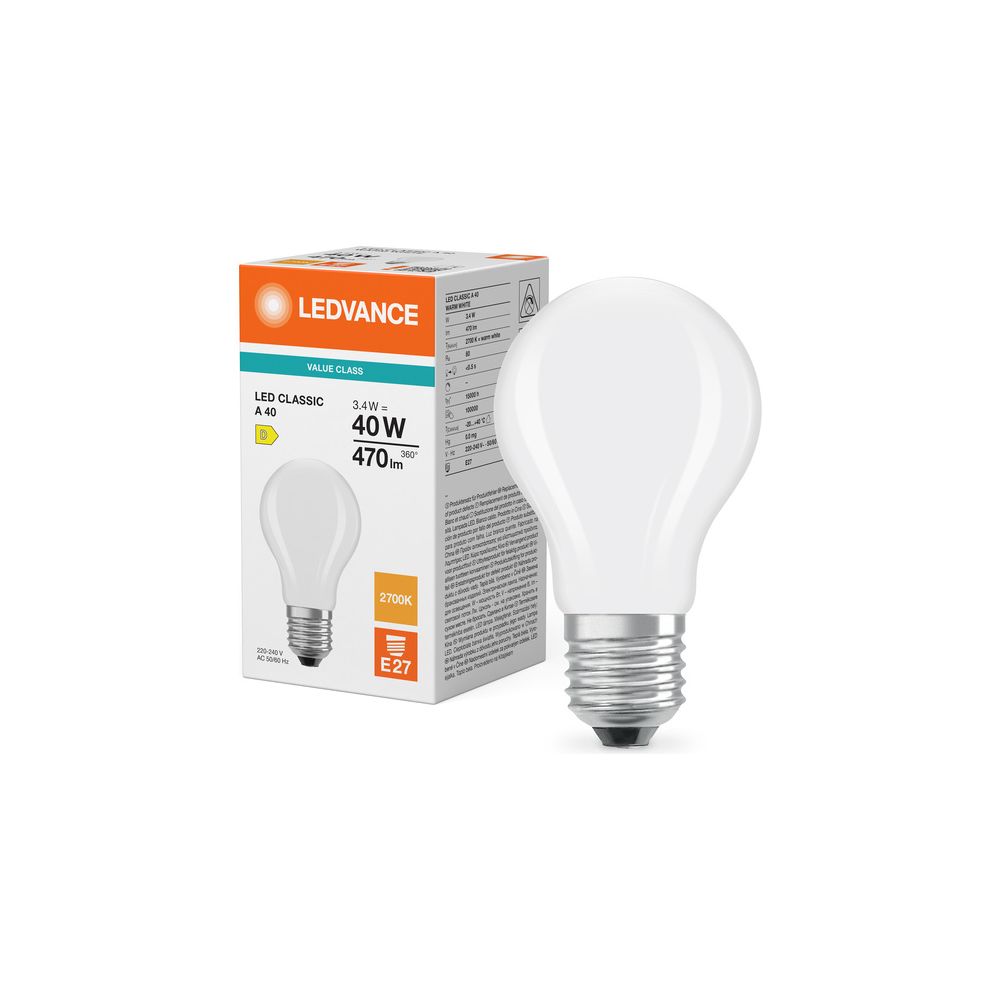 Ledvance LED-Filamentlampe Classic A 3,4W 827 E27, 470lm, Matt, 60x105mm... LEDVANCE-4099854465611 4099854465611 (Abb. 5)