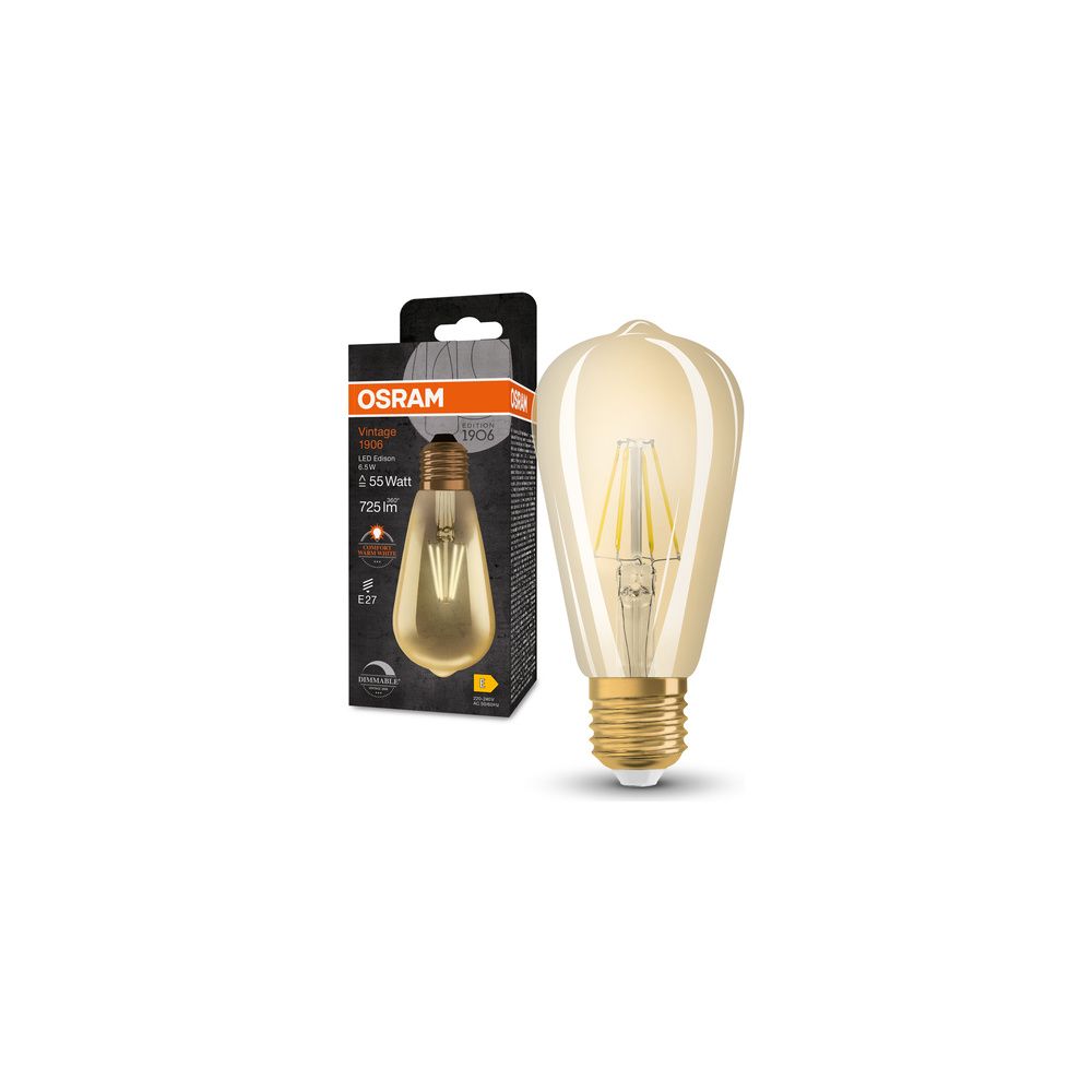Ledvance LED-Filamentlampe Vintage 1906 Edison 55, 6,5W 824 E27, Glas, Gold... LEDVANCE-4099854081514 4099854081514 (Abb. 5)