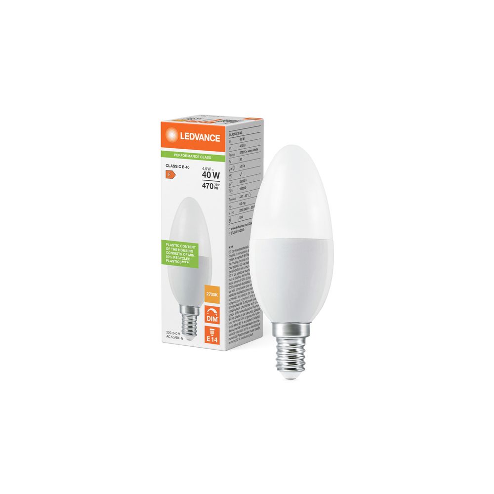 Ledvance LED-Kerzenlampe Classic B DIM P 4,9W 827, Dimmbar 470lm 2700K E14, Mat... LEDVANCE-4099854044052 4099854044052 (Abb. 5)