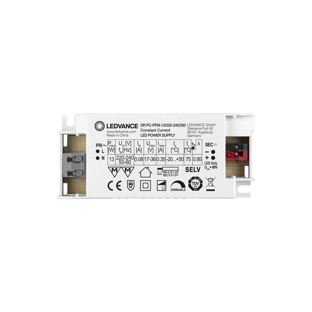Ledvance LED-Treiber DR PC-PFM-13/220-240/350, 13W 350mA IP20, Kunststoff, Weiß... LEDVANCE-4058075239814 4058075239814 (Abb. 2)
