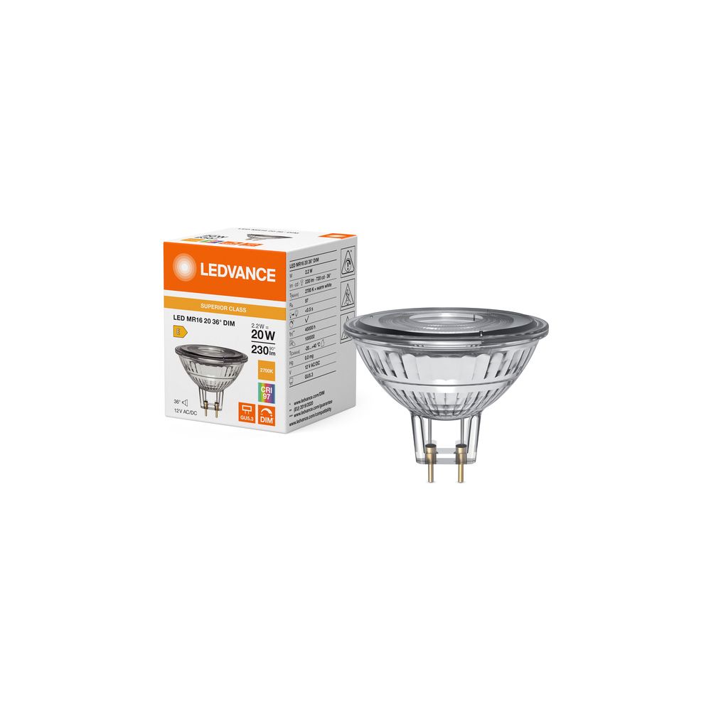 Ledvance LED-Reflektorlampe MR16 DIM S, 2,2W, 230lm, 2700K, 36 Grad, GU5,3... LEDVANCE-4099854455957 4099854455957 (Abb. 5)