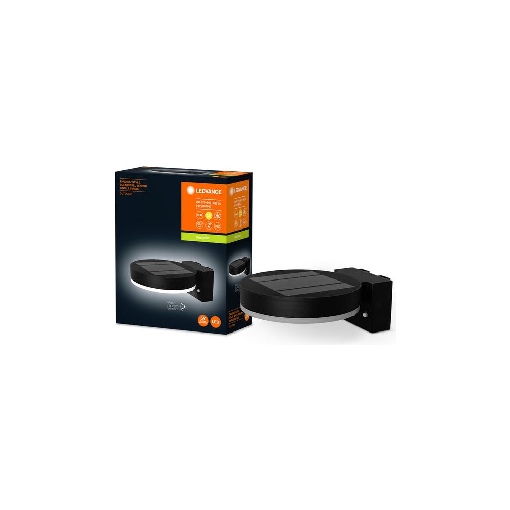 Ledvance Solar-Wandleuchte ENDURA Style Single Circle, 6W, 3000K, IP44, Schwarz... LEDVANCE-4058075392762 4058075392762 (Abb. 3)