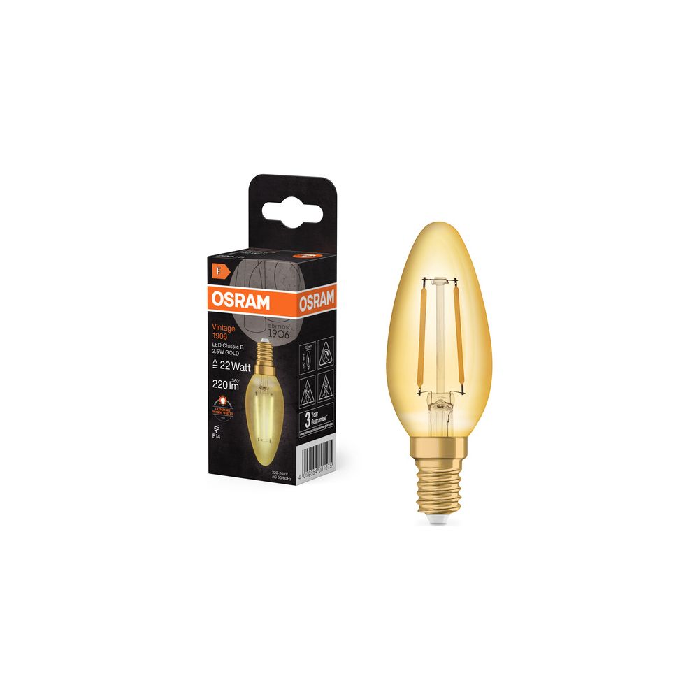 Ledvance LED-Filament-Kerzenlampe Vintage 1906 Classic B, 2,5W, 220lm, 2400K, E... LEDVANCE-4099854091575 4099854091575 (Abb. 4)