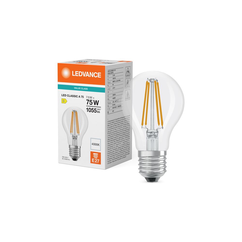Ledvance LED-Lampe Classic A 7,5W 840 E27, 1.055lm, 4.000K, Glas, Klar... LEDVANCE-4099854062988 4099854062988 (Abb. 5)