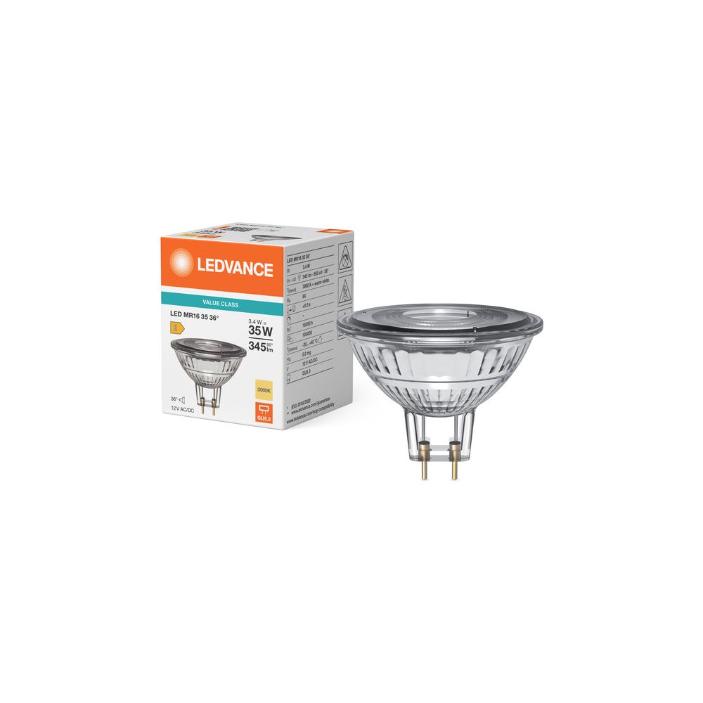 Ledvance LED-Reflektorlampe MR16 P, 3,4W, 345lm, 3000K, 36 Grad, GU5,3, Glas, K... LEDVANCE-4099854457647 4099854457647 (Abb. 5)