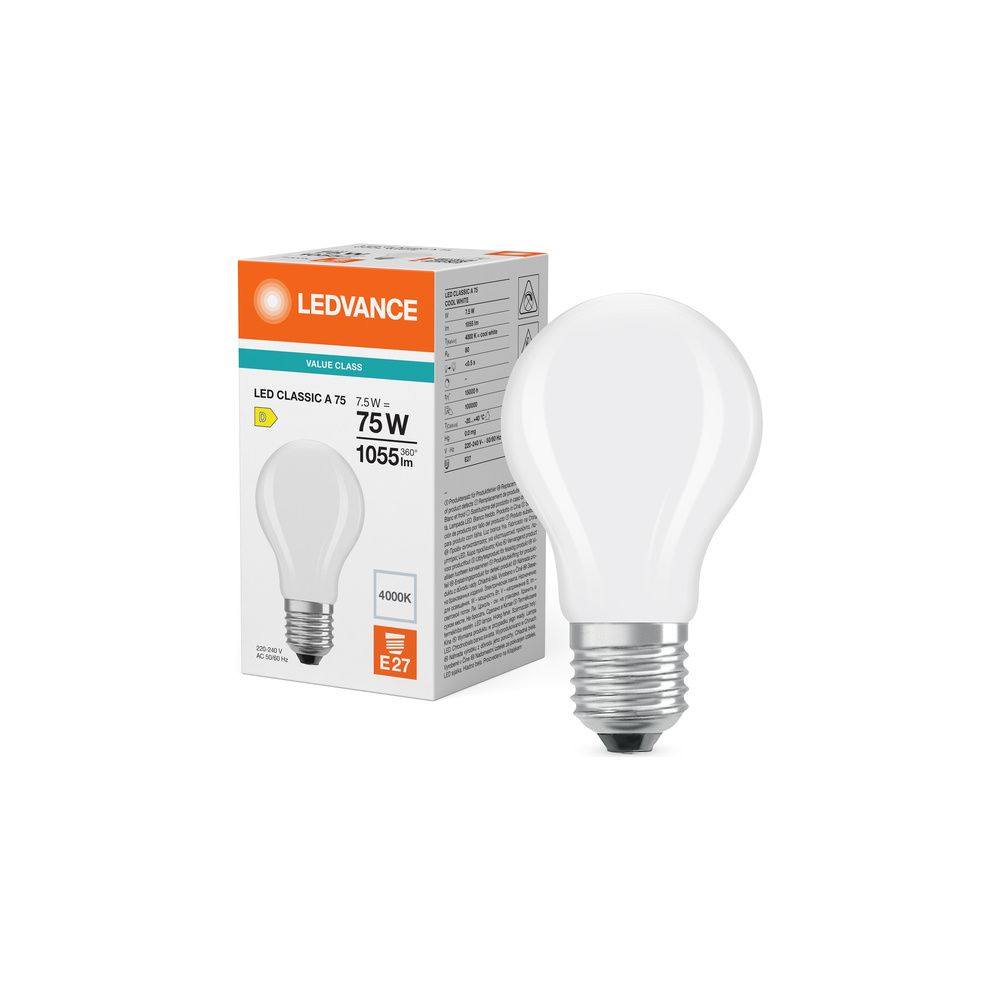 Ledvance LED-Lampe Classic A 7,5W 840 E27, 1.055lm, 4000K, Matt... LEDVANCE-4099854062025 4099854062025 (Abb. 5)