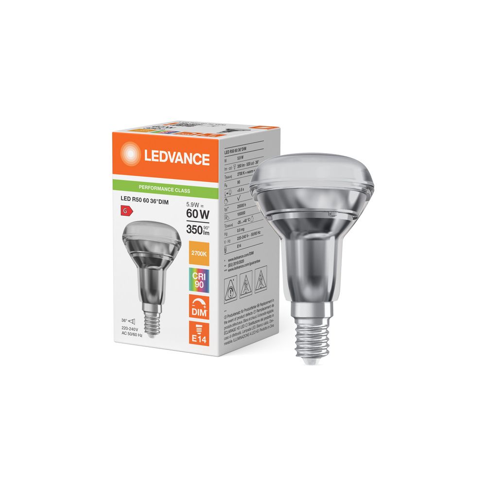 Ledvance LED-Reflektorlampe R50 DIM P, 5,9W, 350lm, 2700K, E14, Glas, 1... LEDVANCE-4099854058608 4099854058608 (Abb. 5)