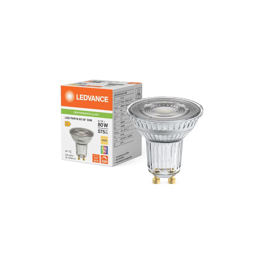 Ledvance LED-Reflektorlampe PAR16 DIM P, 6,1W, 3000K, 36 Grad, GU10, Glas, Warm... LEDVANCE-4099854456299 4099854456299 (Abb. 5)
