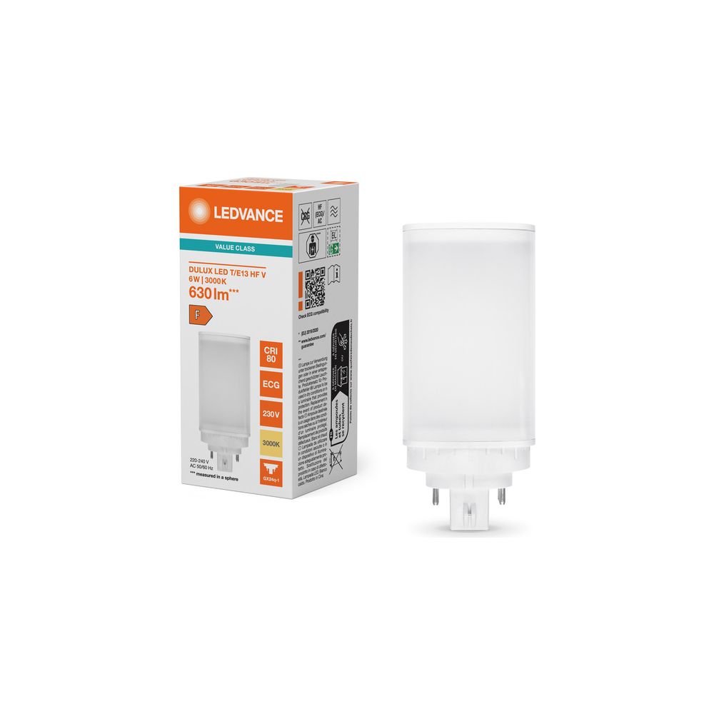 Ledvance LED-Lampe DULUX LED T/E HF & AC MAINS VALUE, 6W, 630lm, 3000K, GX24q-1... LEDVANCE-4058075822214 4058075822214 (Abb. 7)
