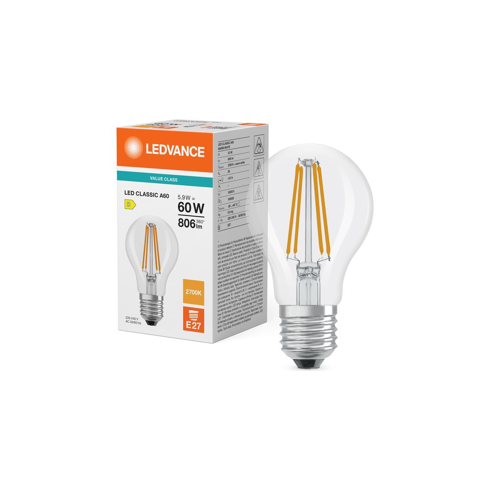 Ledvance LED-Lampe Classic A 60 Filament, 806 lm, 2700 K, E27, Klar... LEDVANCE-4099854465970 4099854465970 (Abb. 5)