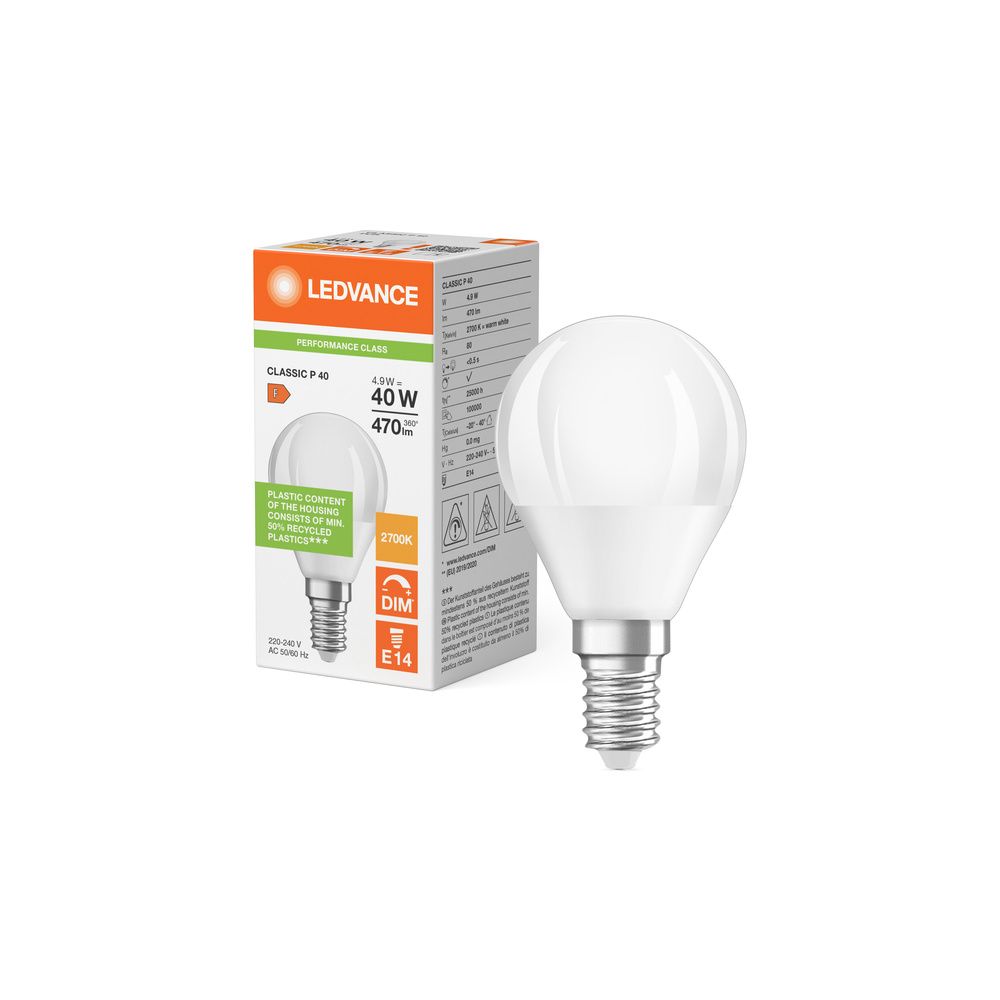 Ledvance LED-Lampe Classic P DIM P 4,9W 827 E14, 470lm, 2700K, Matt, LED CLP40 ... LEDVANCE-4099854044083 4099854044083 (Abb. 5)