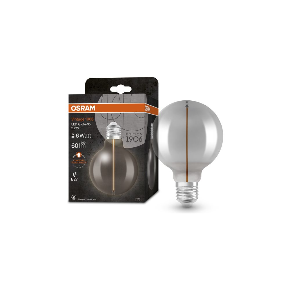 Ledvance LED-Lampe Vintage 1906 Globe 95, 2,2W 60lm 1800K E27, Glas, Smoke... LEDVANCE-4099854049958 4099854049958 (Abb. 3)