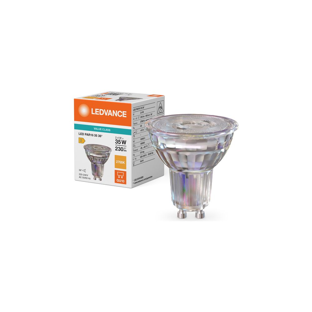 Ledvance LED-Reflektorlampe PAR16, 2,4W 230lm 2700K 36 Grad GU10, Glas, Warm we... LEDVANCE-4099854457968 4099854457968 (Abb. 5)