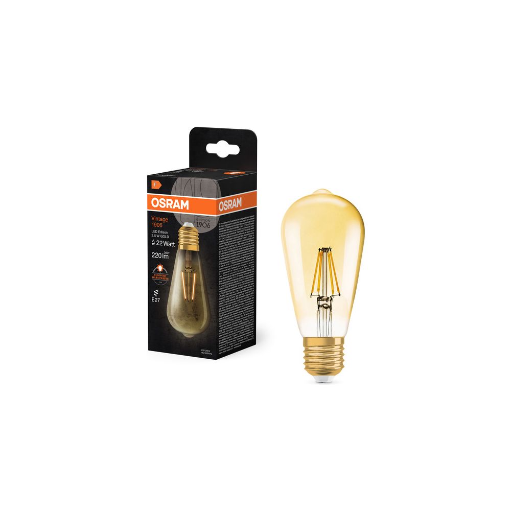 Ledvance LED-Filamentlampe Vintage 1906 Edison 22, 2,5 W, 220 lm, 2400 K, E27, ... LEDVANCE-4099854091339 4099854091339 (Abb. 4)