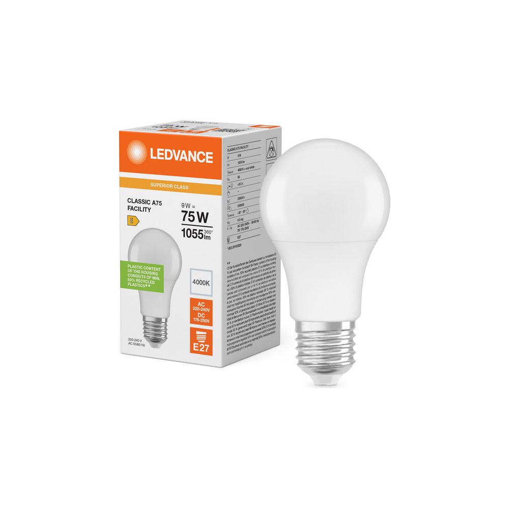 Ledvance LED-Lampe Classic A 75 Facility S 9W 840, E27, 1055 lm, 4000 K, Matt... LEDVANCE-4099854044212 4099854044212 (Abb. 5)