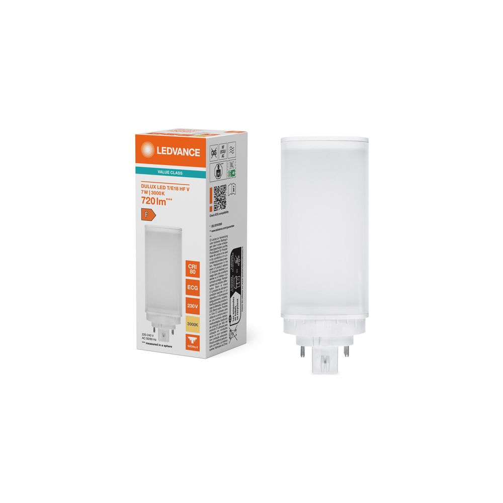 Ledvance LED-Lampe DULUX T/E18 7W 830 GX24q-2, 720lm, 3000K, 120 Grad, Weiß... LEDVANCE-4058075822252 4058075822252 (Abb. 7)