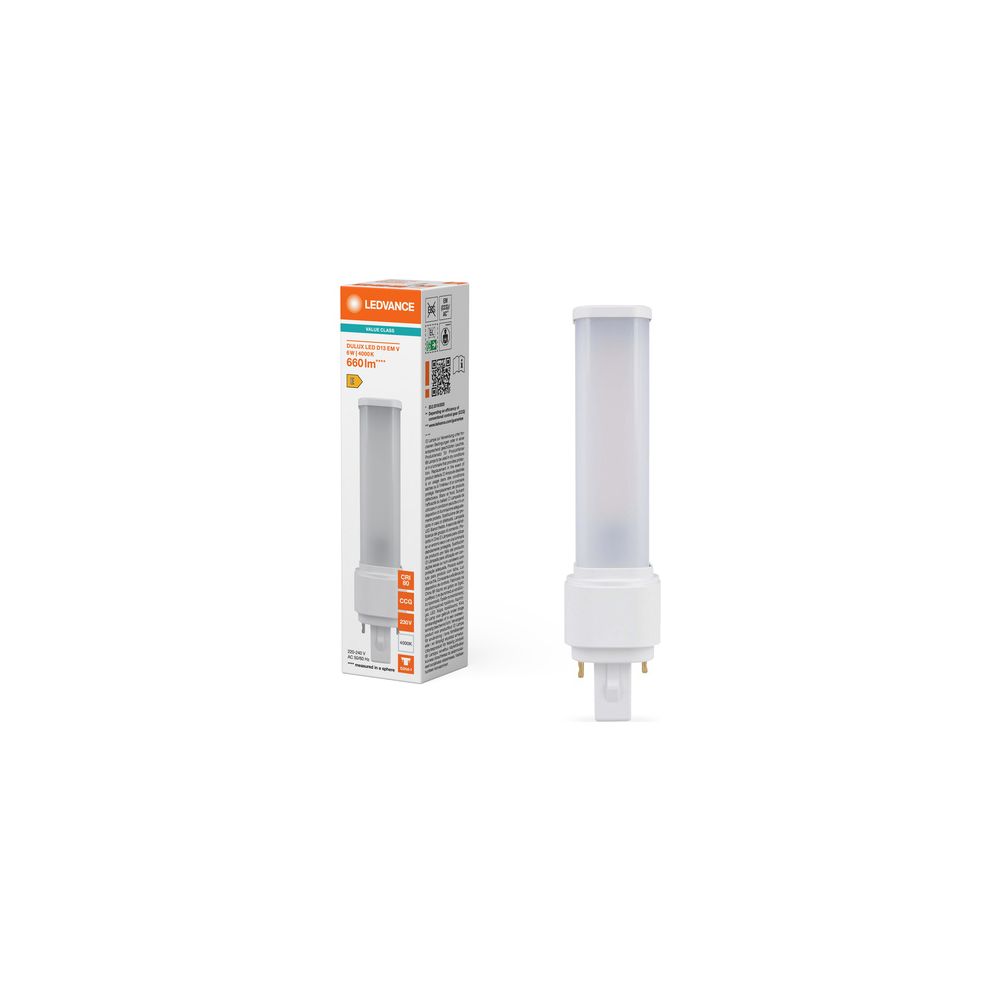 Ledvance LED-Lampe DULUX LED D13 EM & AC MAINS VALUE, 6W 840 G24d-1, 660lm, 400... LEDVANCE-4058075823112 4058075823112 (Abb. 5)