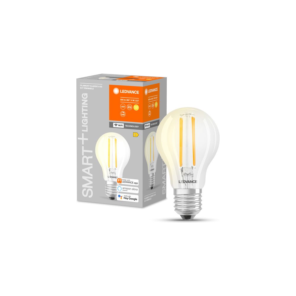 Ledvance LED-Filamentlampe SMART+ WiFi Classic A60, 806lm, 6W, E27, Dimmbar, Kl... LEDVANCE-4058075528239 4058075528239 (Abb. 5)