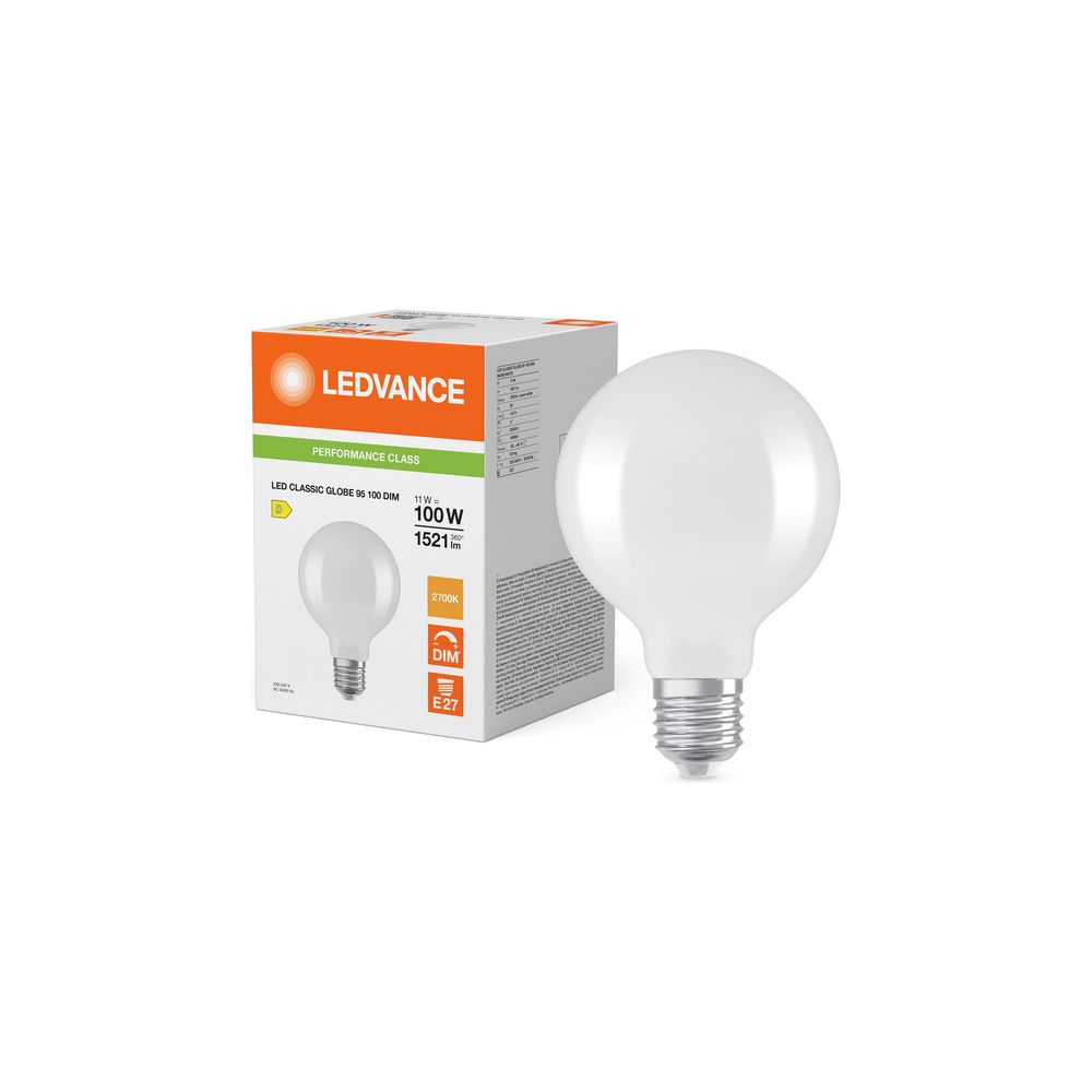 Ledvance LED-Lampe Classic Globe 95, 11W, 827, E27, Dimmbar, Filament, Matt, We... LEDVANCE-4099854060793 4099854060793 (Abb. 3)