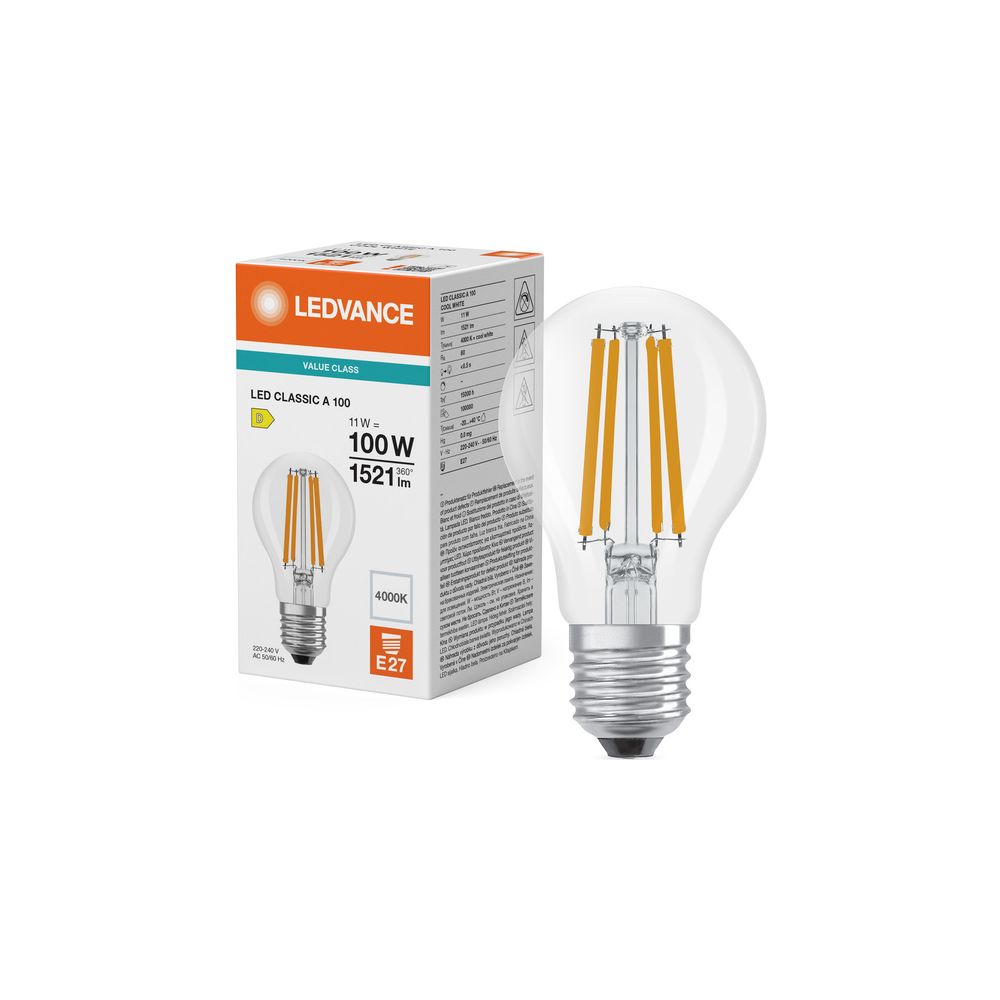 Ledvance LED-Filamentlampe Classic A 100, 11W, 1.521lm, 4000K, E27, Klar... LEDVANCE-4099854465734 4099854465734 (Abb. 5)