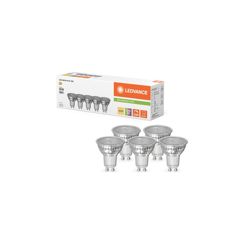Ledvance LED-Reflektorlampe PAR16 DIM P, 3,7W, 350lm, 3000K, 36 Grad, GU10, LED... LEDVANCE-4099854457609 4099854457609 (Abb. 5)