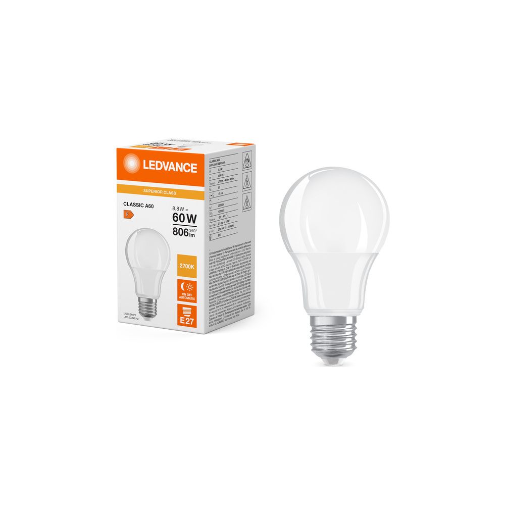 Ledvance LED-Lampe Classic A 60 Daylight Sensor, 8,8W 806lm 2700K E27, Matt, We... LEDVANCE-4099854043956 4099854043956 (Abb. 5)