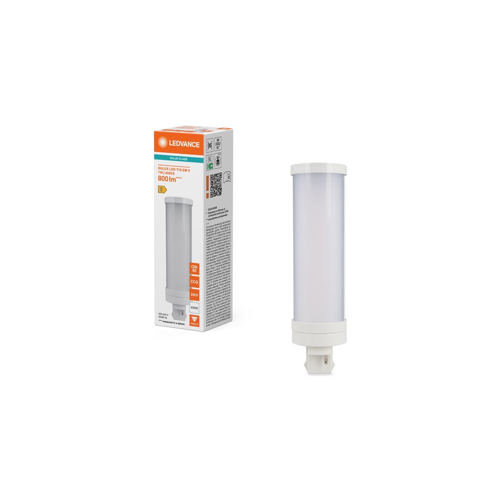 Ledvance LED-Kompaktleuchtstofflampe DULUX LED T18 EM & AC MAINS VALUE, 7W, 800... LEDVANCE-4058075823273 4058075823273 (Abb. 5)
