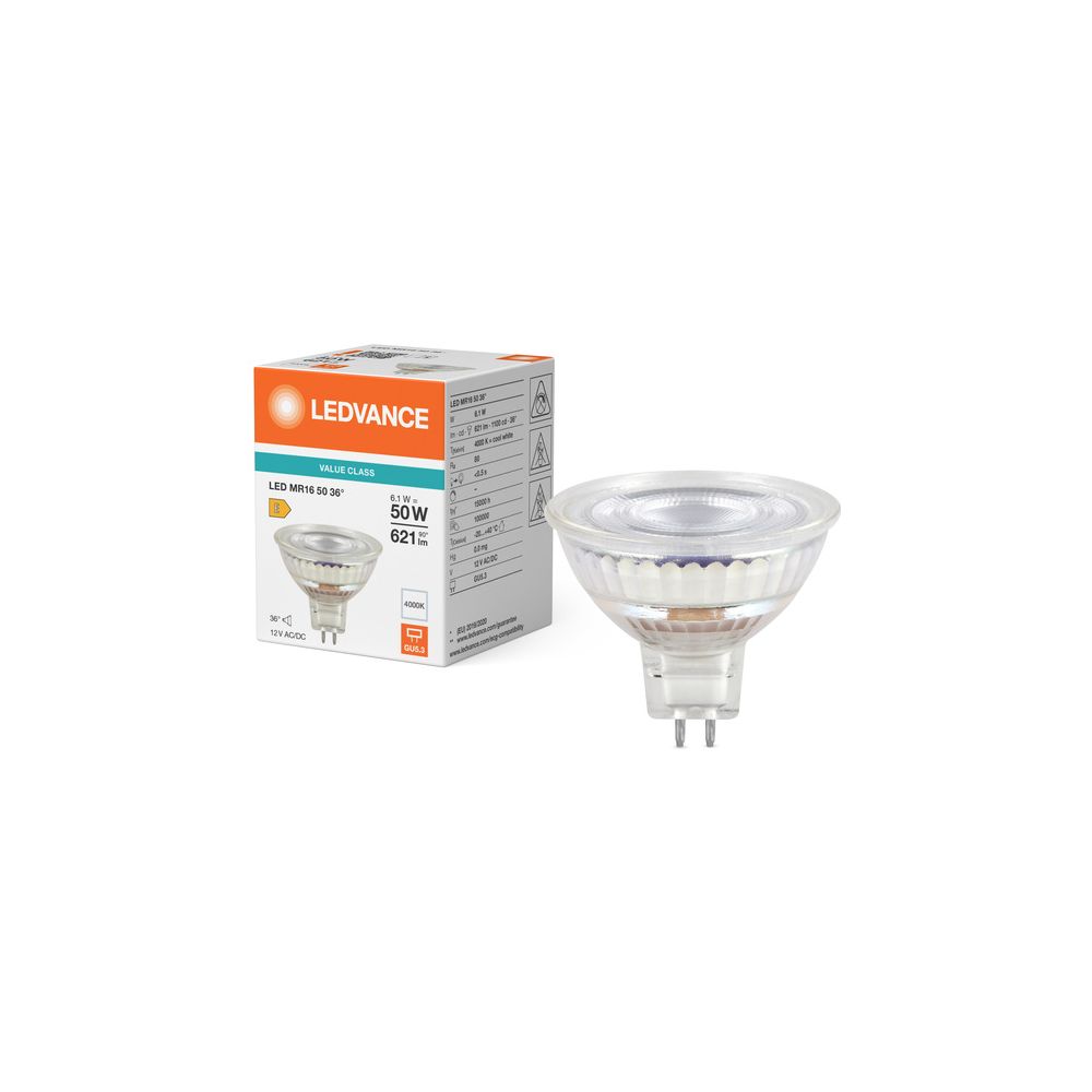 Ledvance LED-Reflektorlampe MR16 P 6,1W 840 GU5.3, 36 Grad, Glas, Klar... LEDVANCE-4099854457920 4099854457920 (Abb. 5)
