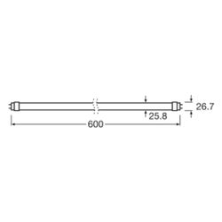 Ledvance LED-Röhre T8 EM Value 600mm 6,6W 830, 720lm, 3000K, G13, IP20, mattier... LEDVANCE-4099854434723 4099854434723 (Abb. 1)
