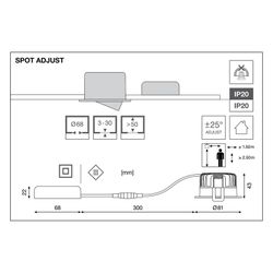 Ledvance LED-Einbauleuchte Spot Adjust, 36 Grad, 81x43mm, Aluminium, Weiß, SP A... LEDVANCE-4058075799646 4058075799646 (Abb. 1)