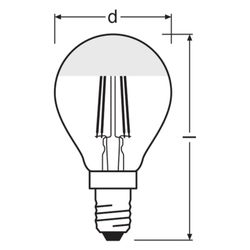 Ledvance LED-Lampe Classic P 31 Filament Mirror, 4W, 350lm, 2700K, E14, 45x77mm... LEDVANCE-4099854070037 4099854070037 (Abb. 1)