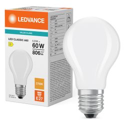Ledvance LED-Filament-Lampe Classic A 60, 5,9W, 806 lm, 2700 K, E27, Matt... LEDVANCE-4099854465932 4099854465932 (Abb. 1)
