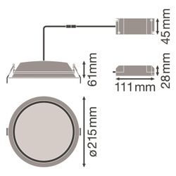 Ledvance Downlight-Leuchte DL ALU DN200, 25W 6.500K 2.370lm IP44, Aluminium, We... LEDVANCE-4058075091535 4058075091535 (Abb. 1)