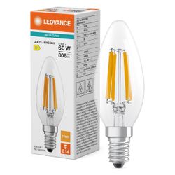 Ledvance LED-Filament-Kerzenlampe Classic B 60, 5,9W, 806lm, 2700K, E14, Klar... LEDVANCE-4099854467004 4099854467004 (Abb. 1)