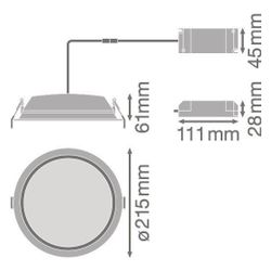 Ledvance Downlight-Leuchte DL ALU DN200, 25W 6.500K 2.370lm IP44, Aluminium, We... LEDVANCE-4058075091535 4058075091535 (Abb. 1)