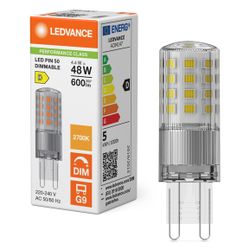 Ledvance LED-Lampe PIN 50 DIM P, 4,4W, 600lm, 2700K, G9, Klar... LEDVANCE-4099854248849 4099854248849 (Abb. 1)