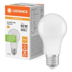 Ledvance LED-Lampe Classic A Facility S 7W 827 E27, 806lm, 2700K, mattiert, AC4... LEDVANCE-4099854044151 4099854044151 (Abb. 1)