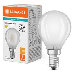 Ledvance LED-Lampe Classic P Filament, 3,4W, 827, E14, 470lm, Matt, 80x45mm, LE... LEDVANCE-4099854468377 4099854468377 (Abb. 1)