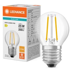 Ledvance LED-Lampe Classic P Filament 1,8W 827 E27, 250lm, 2700K, Klar, LED CLP... LEDVANCE-4099854468056 4099854468056 (Abb. 1)