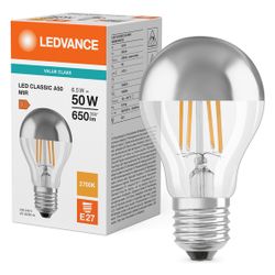Ledvance LED-Filamentlampe Classic A Mirror 6,5W 827 E27, 650lm, 2700K, Silber... LEDVANCE-4099854062742 4099854062742 (Abb. 1)