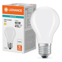 Ledvance LED-Lampe Classic A 40 Filament 3,4W 840 E27, 470lm, 4000K, Matt, 105x... LEDVANCE-4099854465871 4099854465871 (Abb. 1)