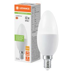 Ledvance LED-Kerzenlampe Classic B DIM P 4,9W 827, Dimmbar 470lm 2700K E14, Mat... LEDVANCE-4099854044052 4099854044052 (Abb. 1)