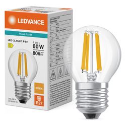 Ledvance LED-Lampe Classic P Filament, 5,9W, 806lm, 2700K, E27, Klar... LEDVANCE-4099854468476 4099854468476 (Abb. 1)