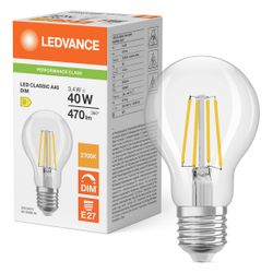 Ledvance LED-Lampe Classic A Filament DIM, 3,4W, 470lm, 2700K, E27, Klar... LEDVANCE-4099854463617 4099854463617 (Abb. 1)