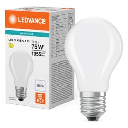 Ledvance LED-Lampe Classic A 7,5W 840 E27, 1.055lm, 4000K, Matt... LEDVANCE-4099854062025 4099854062025 (Abb. 1)