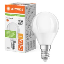 Ledvance LED-Lampe Classic P DIM P 4,9W 827 E14, 470lm, 2700K, Matt, LED CLP40 ... LEDVANCE-4099854044083 4099854044083 (Abb. 1)