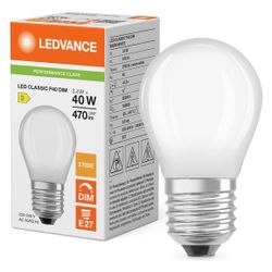 Ledvance LED-Lampe Classic P 40 Filament DIM, Dimmbar, 470 lm, 2700 K, E27, Gla... LEDVANCE-4099854439155 4099854439155 (Abb. 1)