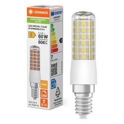 Ledvance LED-Lampe T Slim 60 DIM, 6,5W 806lm 2700K E14, Klar... LEDVANCE-4099854267222 4099854267222 (Abb. 1)